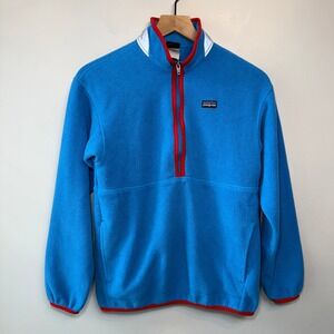 Patagonia Kids Synchilla Quarter Zip Fleece Pullover Blue Red X-Large 14 65505